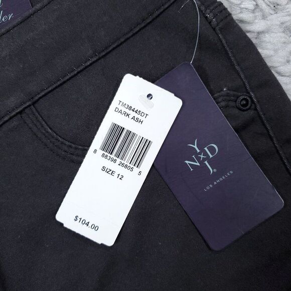 NYDJ Legging Rolled Skinny Jeans Gray Lift Tuck Stretch Size 12 Slimming - Picture 6 of 13